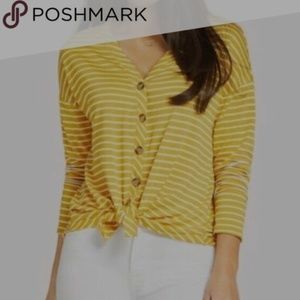 Evereve Alison Joy Tie Front button down Shirt